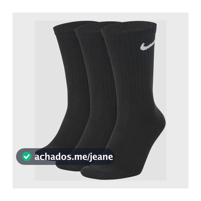 Meia Nike Everyday Lightweight Training Crew (3 Pares) Mascu