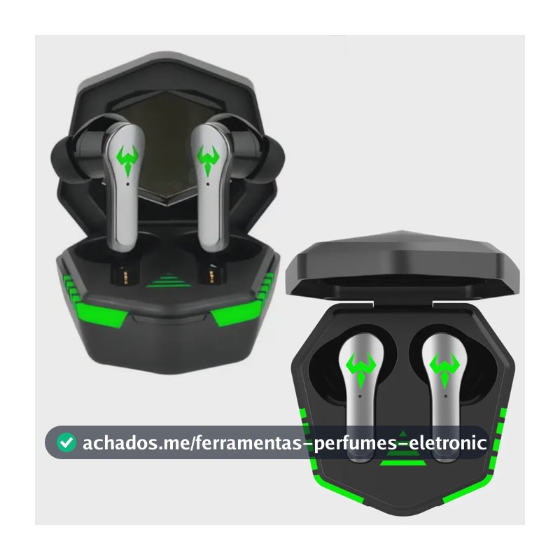 Fone De Ouvido Bluetooth Tws 5.3 Gamer Sem Fio Bateria 6h Compatível C/ iPhone Android Xiaomi microfone estojo cancelamento ruido som estéreo