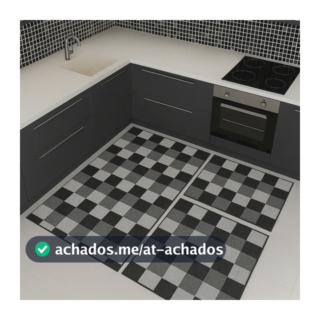 Kit 3 Peças Tapete Passadeira De Cozinha Antiderrapante Top