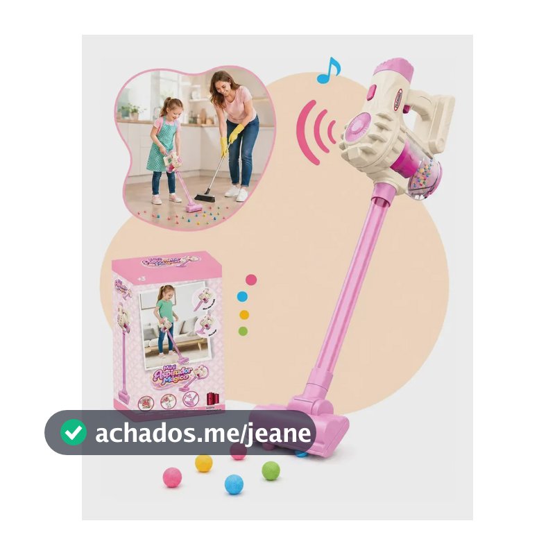 Aspirador De Pó Brinquedo Infantil Portátil Limpeza Casinha Som Acessórios Educativo Funciona de Verdade Kizumba