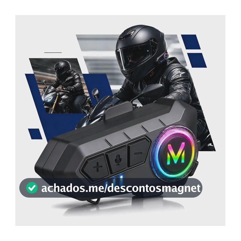 Fone De Ouvido Para Capacete Bluetooth Headset Rgb Sem Fio