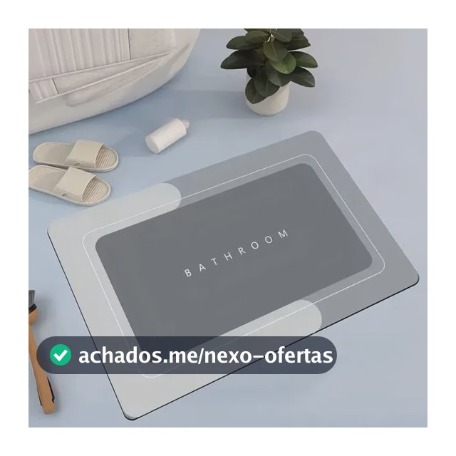 Kit 2 Tapete Mágico Antiderrapante Ultra Absorvente Banheiro Tapete Banheiro Cinza Kit 2 Tapete Retangular