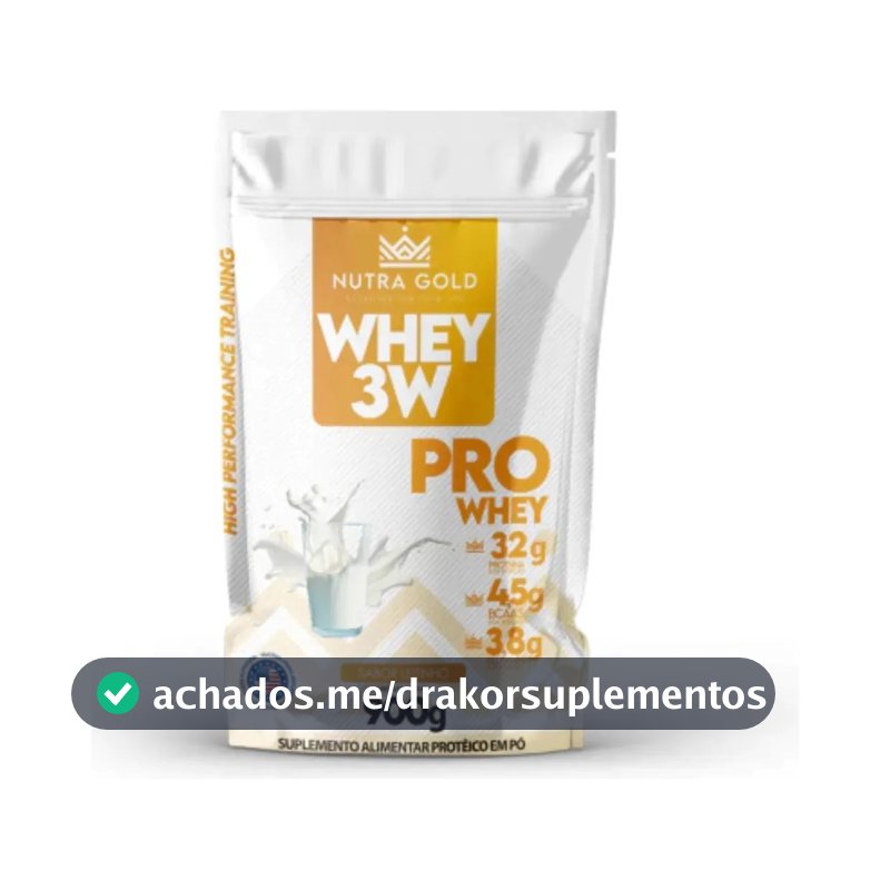 Whey Nutra Gold Pro Whey 3w 32g Proteínas 900g Sabor Leite