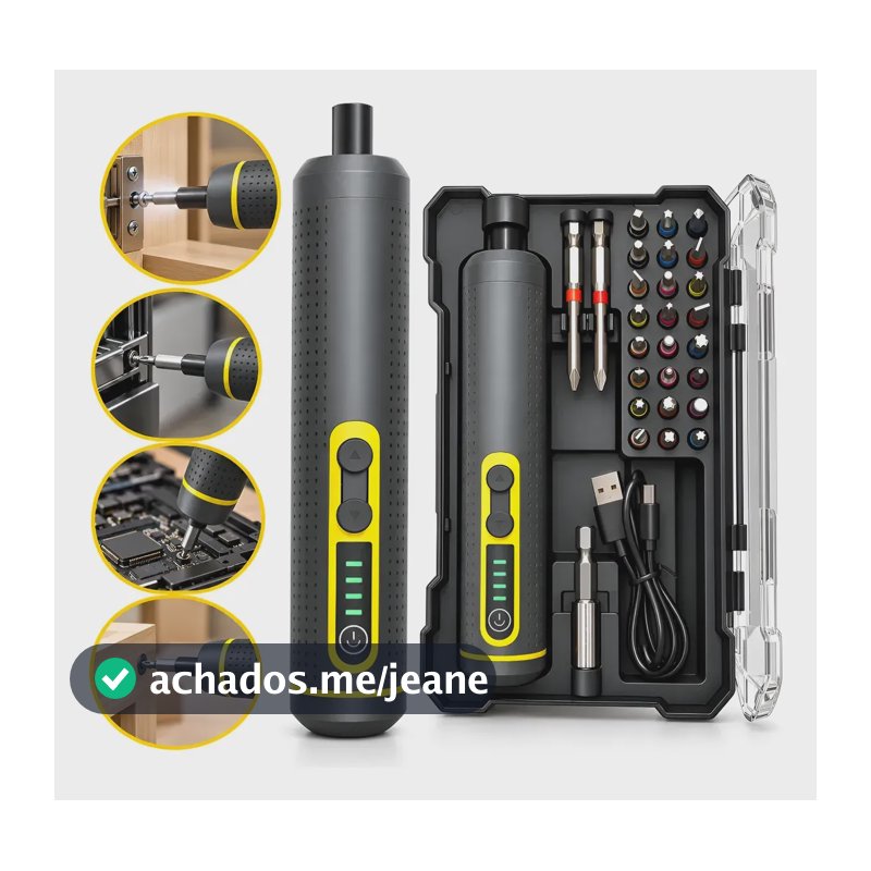 Kit Parafusadeira Chave Fenda Elétrica 30 Em 1 3,6 V 50/60hz
