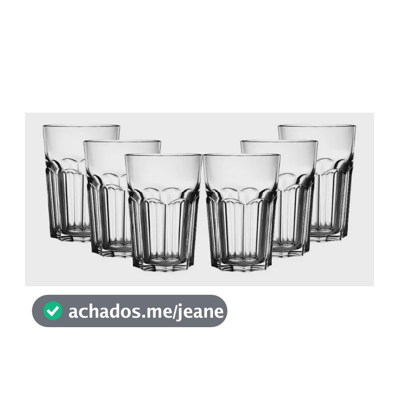 Jogo Kit 12 Copos Vidro Grosso Suco Água Drink Cerveja 350ml Transparente
