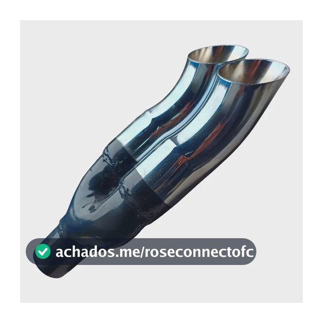 Ponteira Dupla Curvada 2 1/2 Tipo Dodge Cromada Preto/cromado
