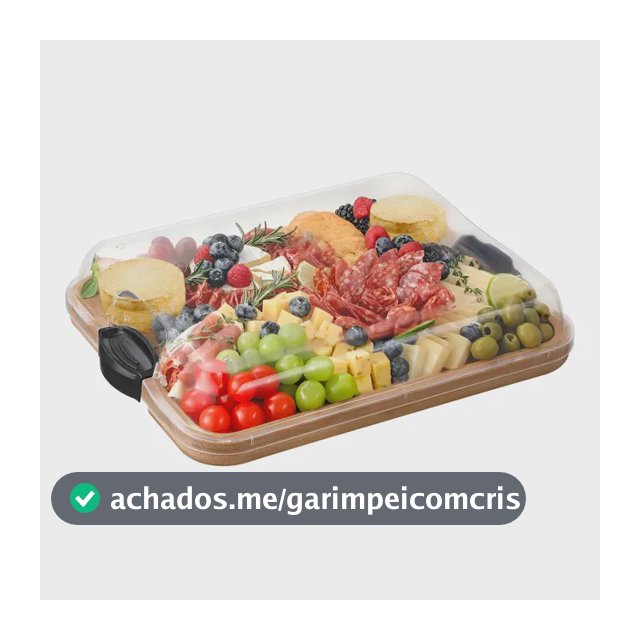 Lumai Bandeja De Bambu Grande C/ Tampa Acrilica com Travas Forte - Bambu Premium Polimento Duplo - Tabua Para Frios Queijos Petiscos Bolinhos Aperitivos - de Servir Guardar e Proteger Alimentos