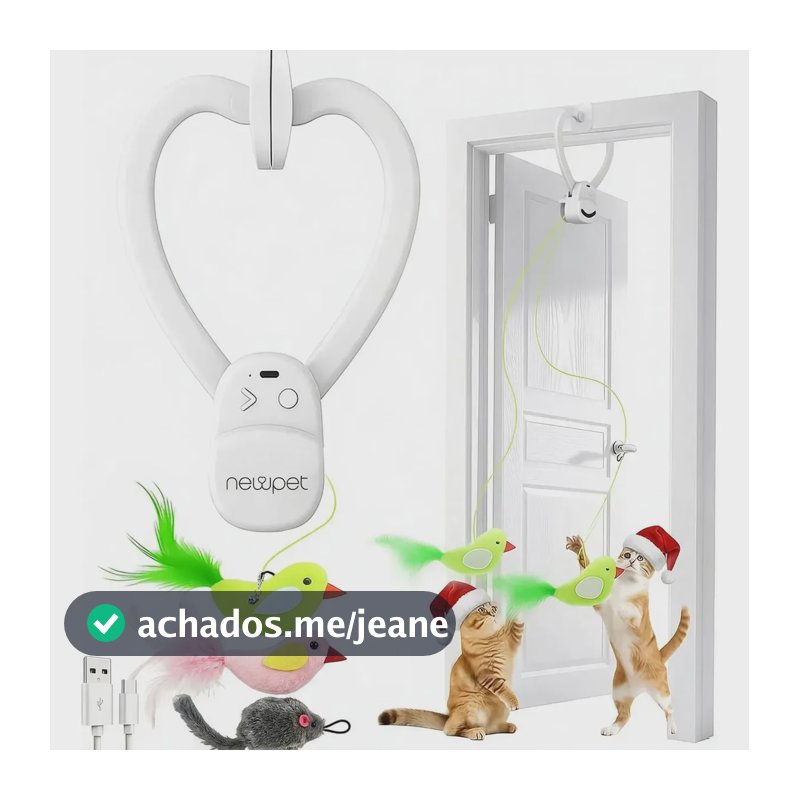Brinquedo Interativo Automático Para Gatos, Varinha Pena Usb Colorido