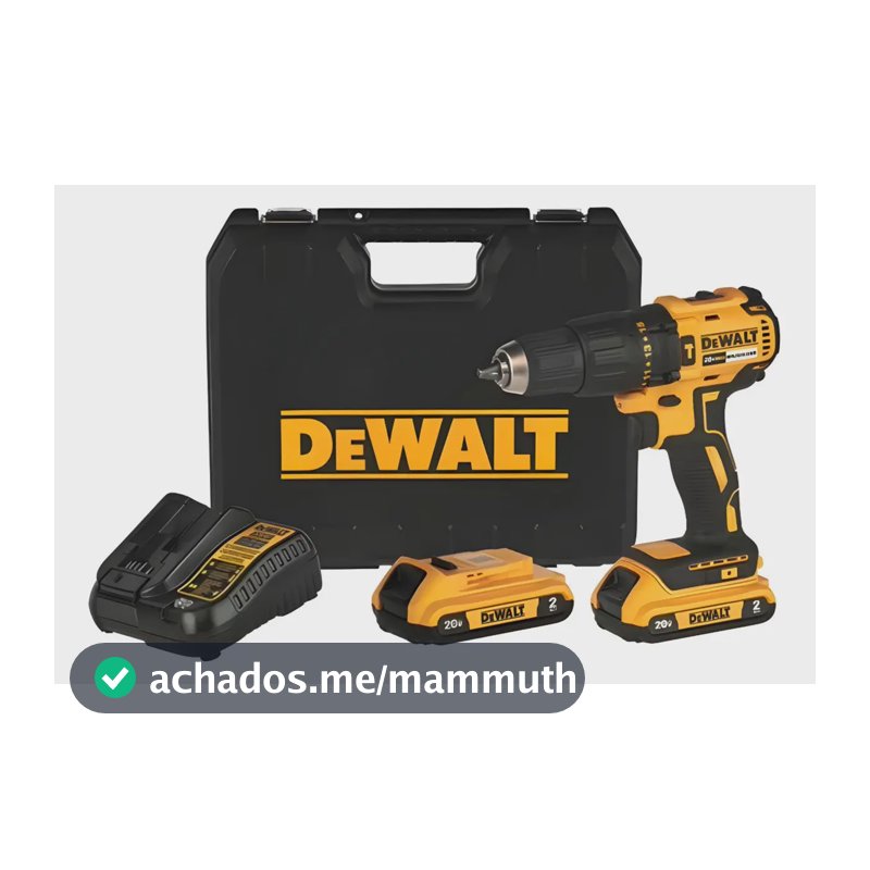 Parafusadeira E Furadeira De Impacto 13mm 20v Dewalt Dcd7781d2 Com 2 Baterias, Carregador E Maleta Amarelo bivolt