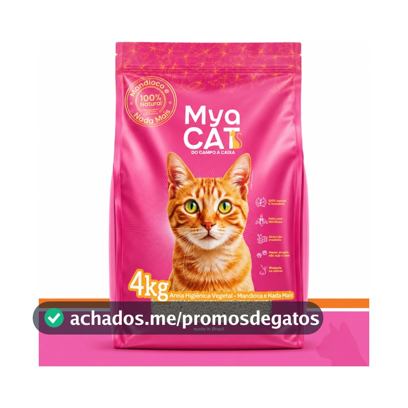 Areia Gatos Mandioca Biodegradável Sanitária Higiênica 4kg
