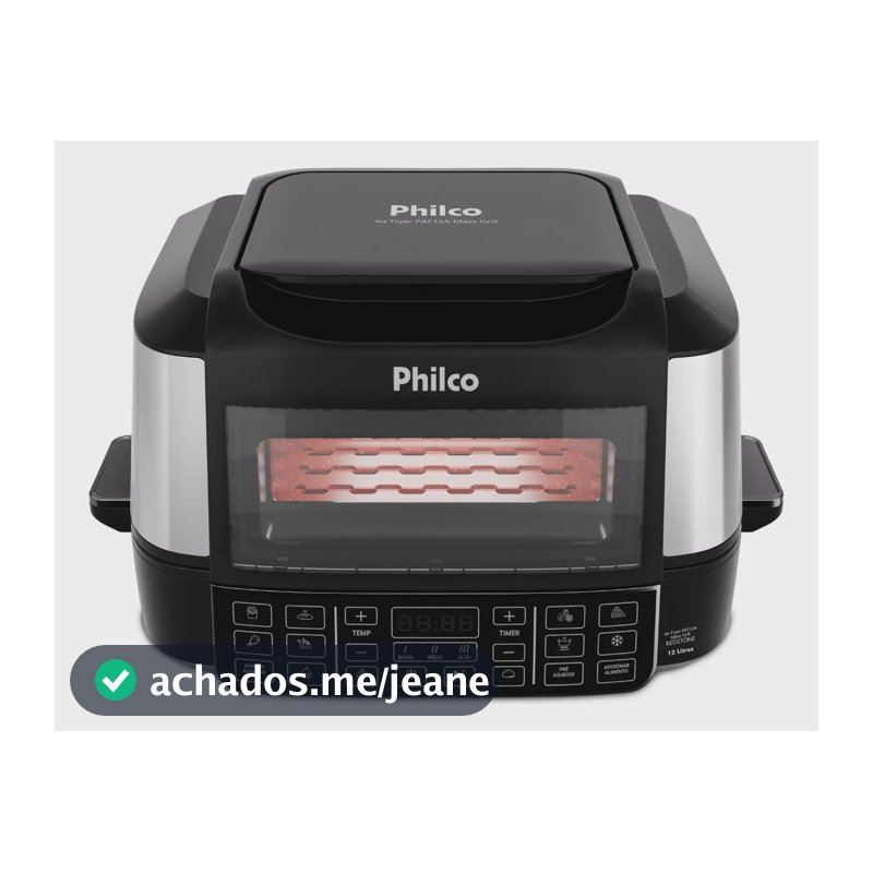 Fritadeira Air Fryer Philco Paf12a Preto Com Acabamento Em Inox