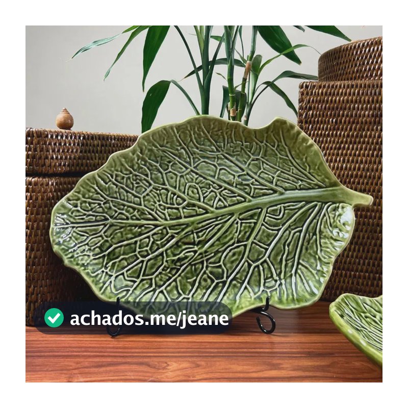Travessa Média Cerâmica Couve Verde Cobre Scalla Verde (cobre)