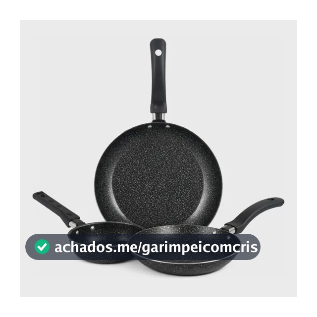 Jogo De Frigideiras Francesas 3 Peças 14 18 24cm Preto Nacional