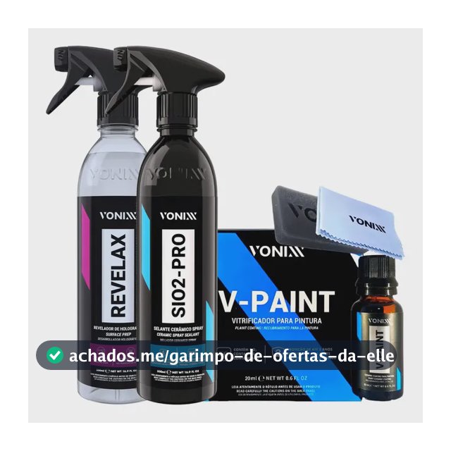 V-paint 20ml Vitrificador Automotivo + Sio2 Pro + Revelax