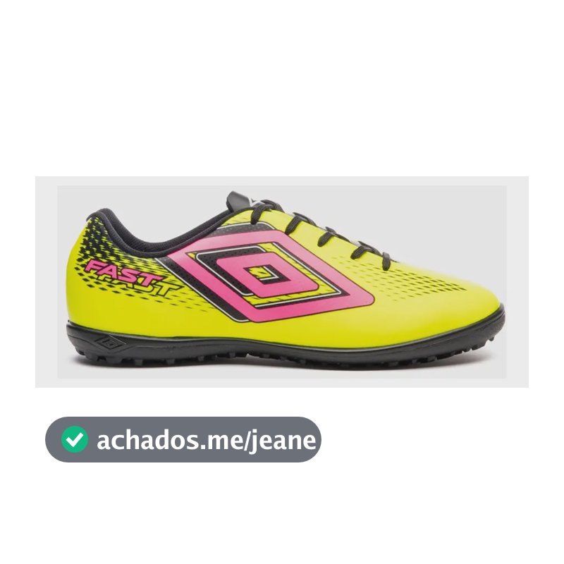 Chuteira Futsal Fast Ii Umbro Limão/preto/rosa Flúor 41 Br