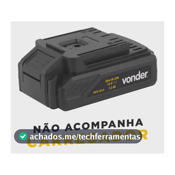 Bateria de Lítio Vonder 12V 1.3Ah para Parafusadeira PFV012 e PFV012I