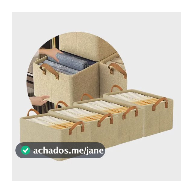 Kit4 Cestos Caixas Dobravel Organizadoras De Guarda Roupas