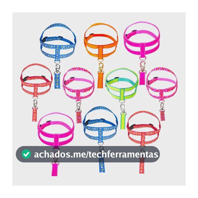 Guia Peitoral Coleira Atacado Kit 10 Un Petshop Cães E Gatos