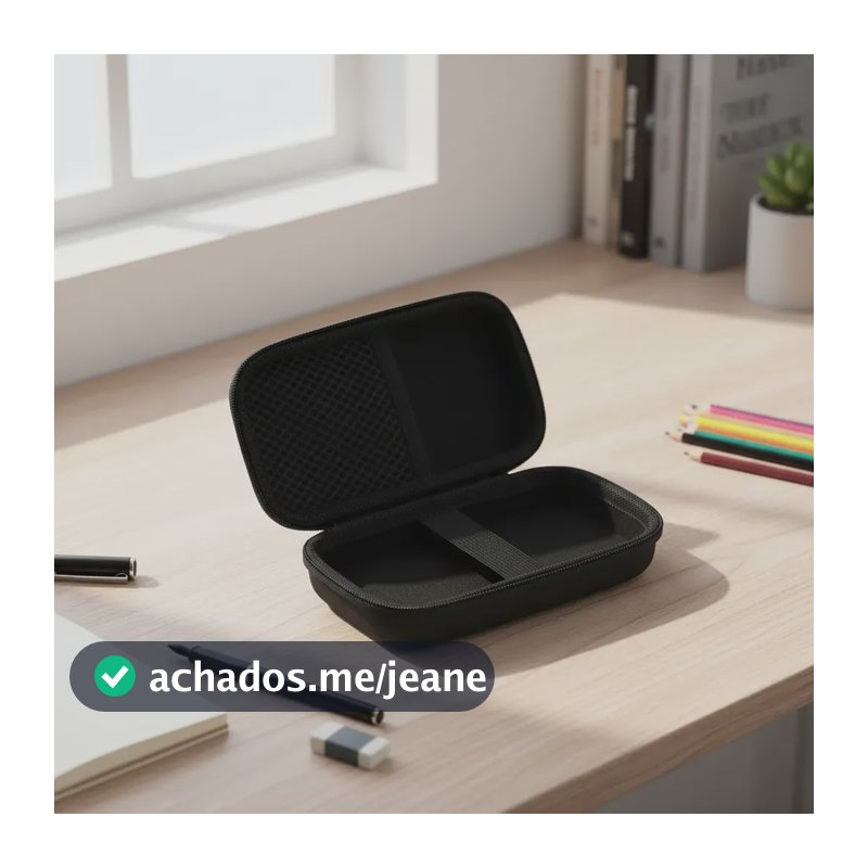 15 Unidades Estojo Rígido Protetor Preto Para Acessórios Preto Lisa