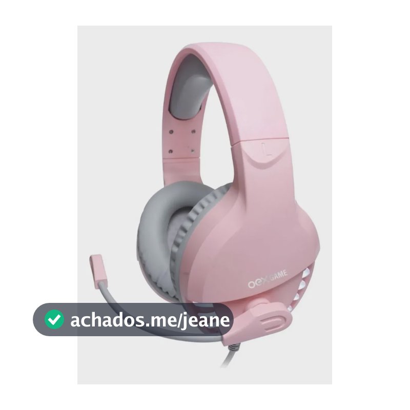 Headset Gamer OEX HS414 7.1 USB Rosa Com LED Branco Microfone Flexível