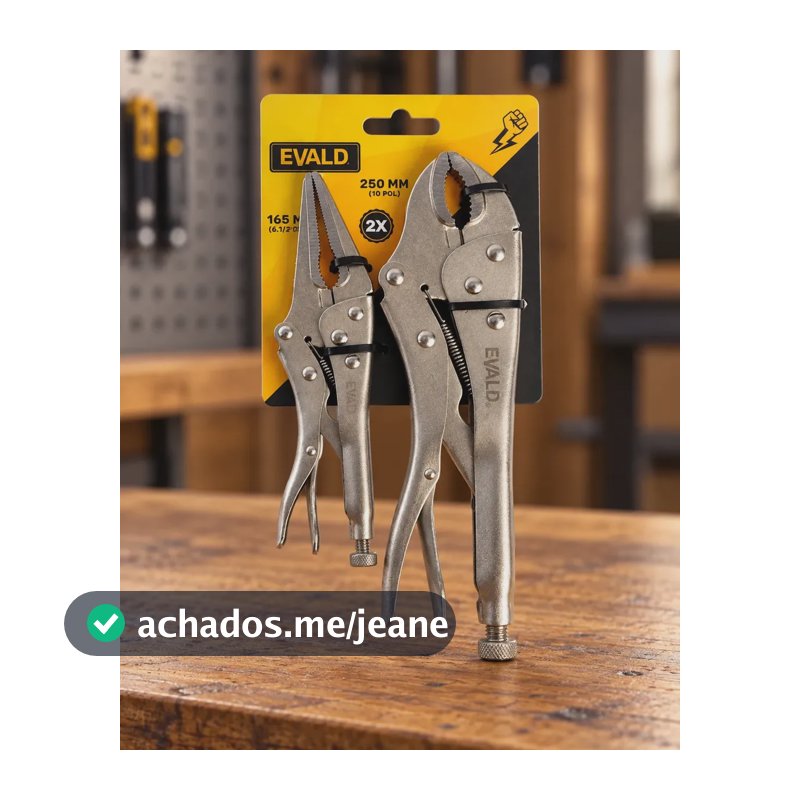 Kit 2 Alicate De Pressão 10 Pol Curvo E 6.1/2 Pol Longo Evald