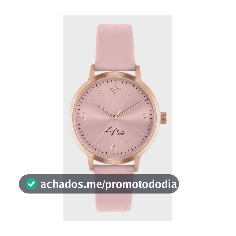 Relógio Life Realizações Feminino Couro Rosé Rosé