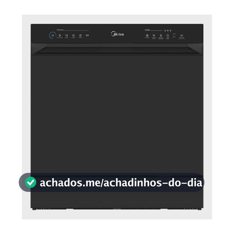 Lava Louças 8 Serviços Preta Touch Plus Midea Preto