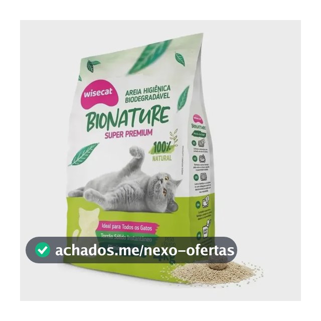 Areia De Mandioca Para Gatos Biodegradável Wisecat 4kg Bionature