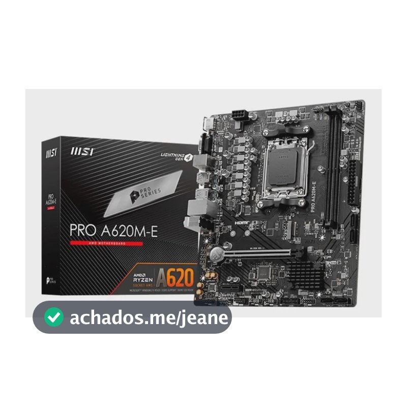 Placa-mãe Msi Pro A620m-e Amd Am5 M-atx Ddr5 Preto Preto