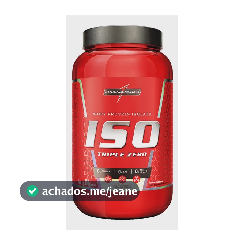 Integralmedica ISO Triple Zero Whey Protein Isolado Sabor Baunilha - Suplemento Alimentar Proteico - Pote 900g