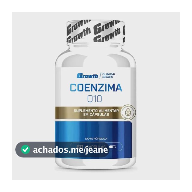Coenzima Q10 (100mg 60 Caps) - Growth Supplements Sabor Sem Sabor