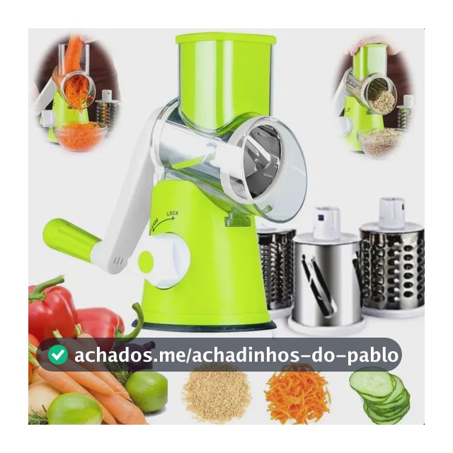 Cortador Ralador Fatiador De Legumes Mandoline 3 Lâminas Processador Manual Giratório Multiuso Triturador para Cozinha Vegetais Queijos Alimentos Frutas Moderna Mix