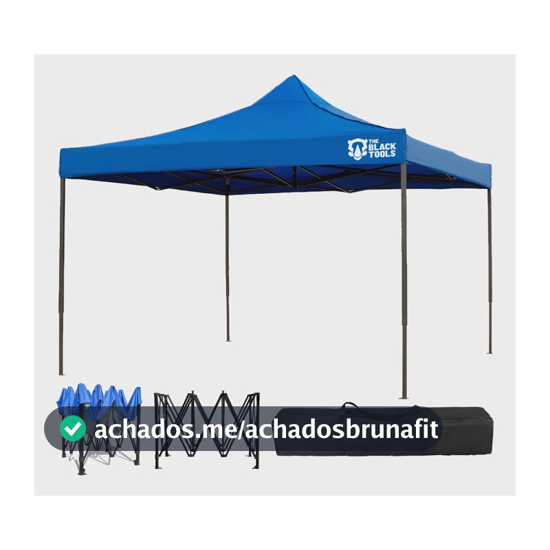 Tenda Gazebo 3x3 Sanfonado Retrátil Praia Pesca C/ Bolsa Azul