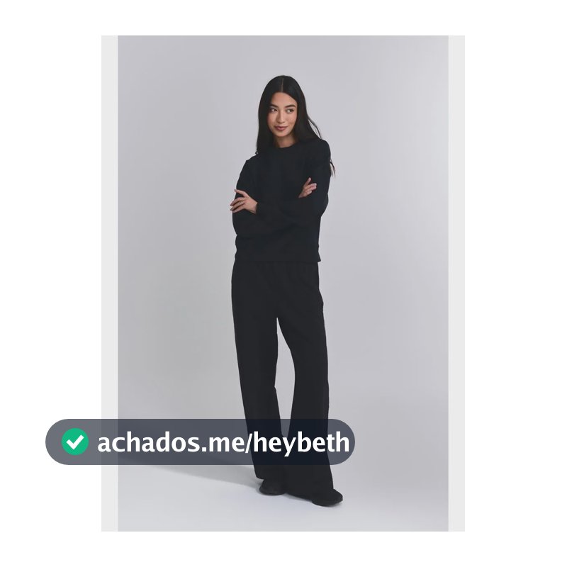 Conjunto Moletom Feminino Arm Casaco Oversized E Pantalona Preto Liso Casaco P - Calça P