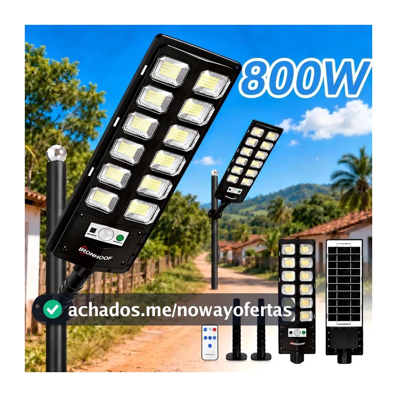 Kit 2 Luminaria Poste Solar 800w Holofote Solar Luminaria Solar Externa Com Controle