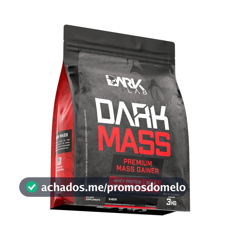 Hipercalórico Dark Mass 3kg Chocolate Branco c/ Morango Dark Lab