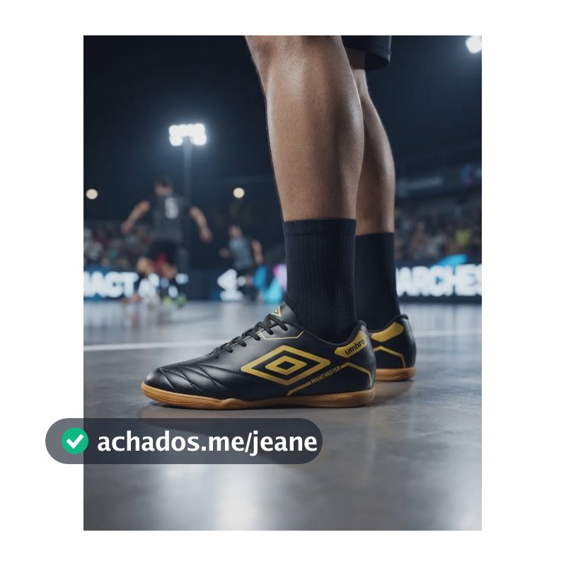 Chuteira Infantil Futsal Manchester Umbro Original Futebol Preto/dourado 35