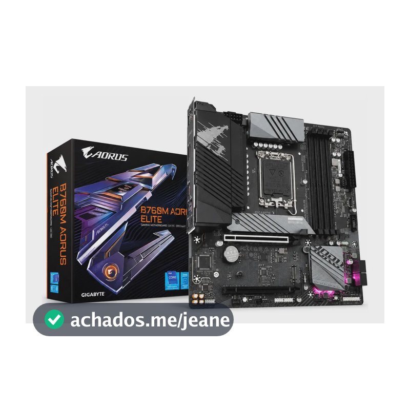 Placa Mãe Gigabyte Intel 1700 B760m Aorus Elite 4x Ddr5 Matx Cor Preto