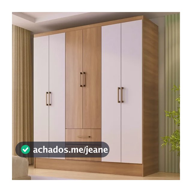 Guarda Roupa 6 Portas 2 Gavetas 9 Prateleiras E Cabideiro