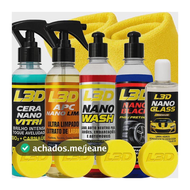 Kit Lavagem Automotiva Cera Shampoo Apc Pretinho Chuva Acida