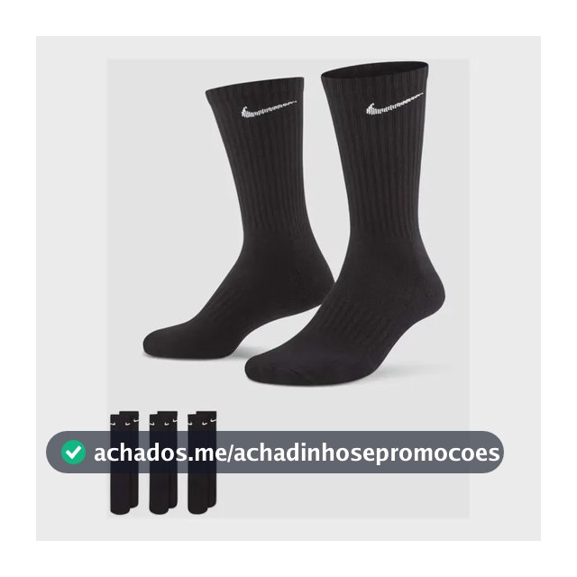 Meia Nike Everyday Cushion Crew (3 Pares)