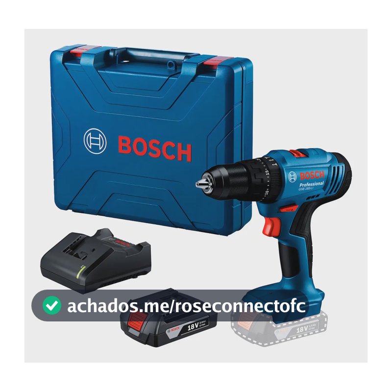 Furadeira Parafusadeira Impacto Gsb 183-li 1 Bateria Bosch Cor Azul Frequência 50/60hz
