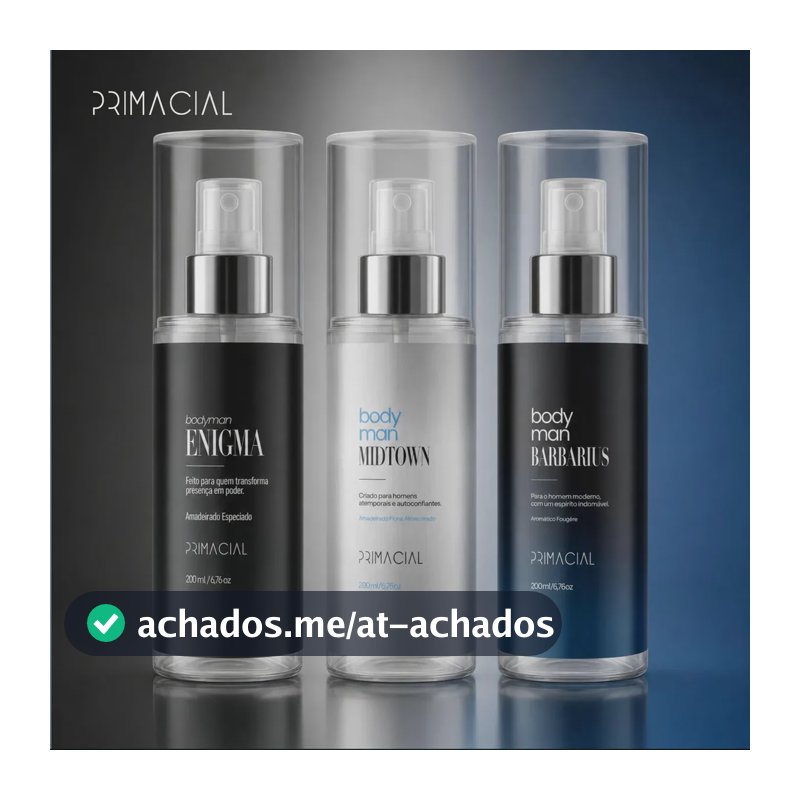 Kit Body Splash Masculino Barbarius + Enigma + Midtown 200ml