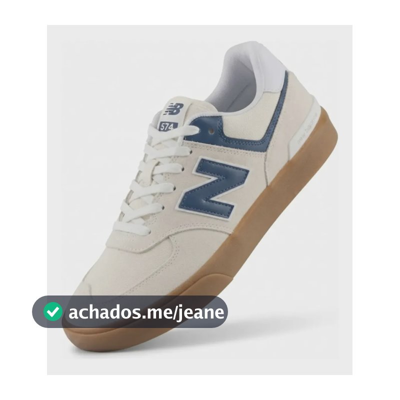 Tênis New Balance Nm574 Masculino Skate Vulcanizado Original Bege/azul 41 Br