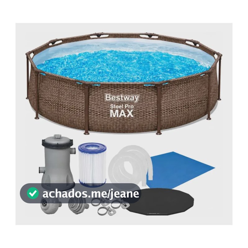 Piscina Estrutural 4.678l Deluxe + Filtro Capa Forro Bestway Cor Marrom Bomba 220v