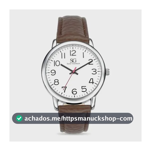 Relógio Masculino Chrowl Prateado Saint Germain Correia De Couro Sintético Marrom Caixa Prateada Fundo Branco 40mm Elegante Clássico