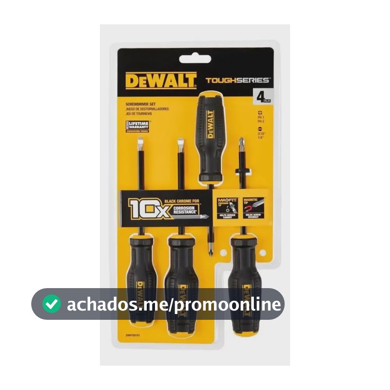 Conjunto de chaves de fenda Toughseries Dewalt de 4 peças Dwht65101