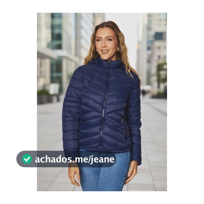 Jaqueta Fem. Nylon Matelasse Facinelli 620229 Azul Gg Liso