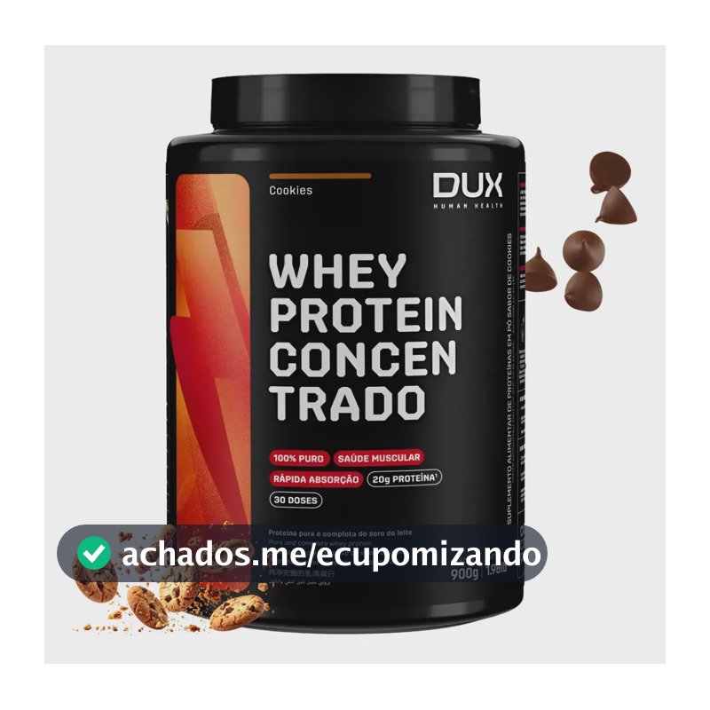 Dux Human Health Whey Protein Concentrado 900g Sabor Cookies