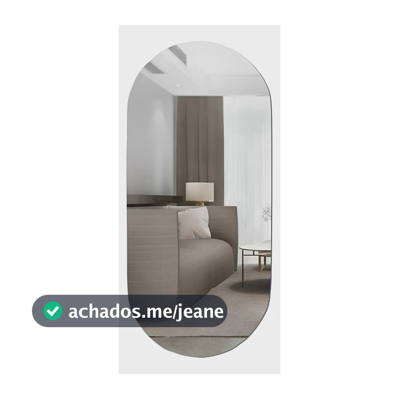 Espelho Oval Lapidado Banheiro Quarto Sala 80 X 50 Cm Moldura Verso Com Suporte Fixo
